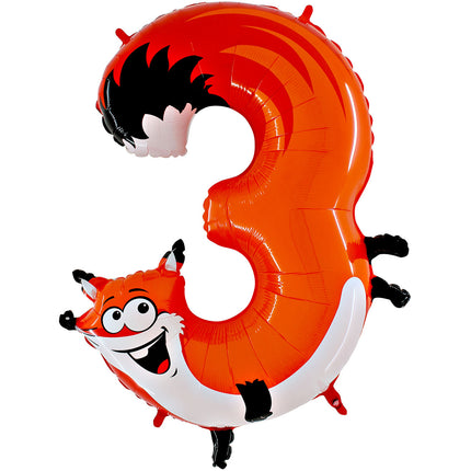 Chiffre 3 Animaloons Renard 40