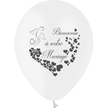 10 Ballons Latex HG95 Bienvenue à Notre Mariage Blanc - PMS