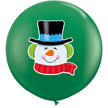 1 ballon latex 3' Bonhomme de Neige 2 faces Quadri Vert