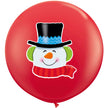 1 ballon latex 3' Bonhomme de Neige 2 faces Quadri Rouge - Qualatex