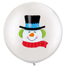 1 ballon latex 3' Bonhomme de Neige 2 faces Quadricouleur Blanc