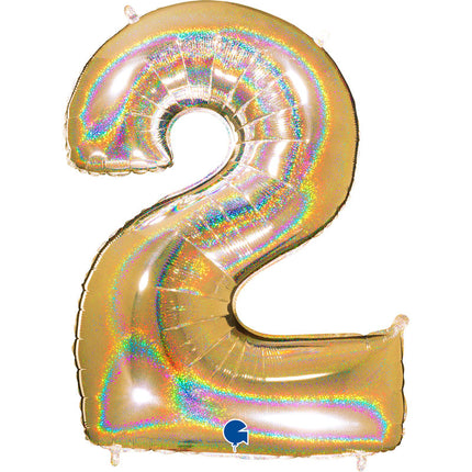 Chiffre 2 Holographic Gold 5 40