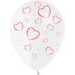 25 Ballons Latex HG112 Cœurs Blanc - PMS