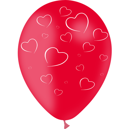 25 Ballons Latex HG112 Cœurs Rouge - PMS