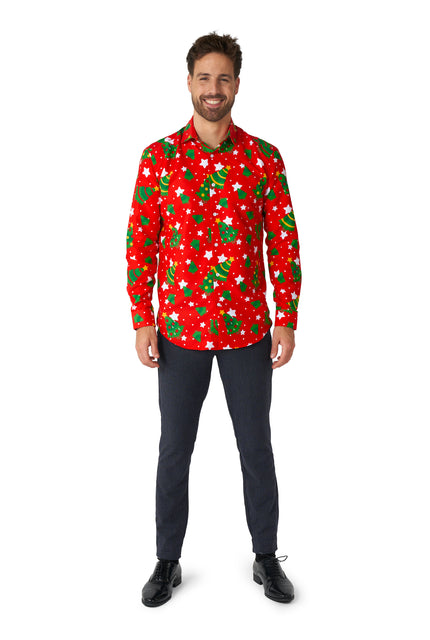 Chemise Suitmeister Christmas Trees Stars Red