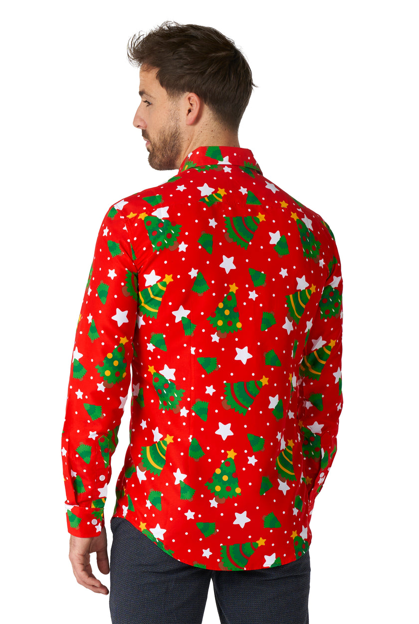Chemise Suitmeister Christmas Trees Stars Red