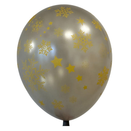 DÉMARQUE : 100 Ballons Latex TAT Neige Argent 30cm - Ballons Vintage