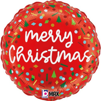Ballon Aluminium Merry Christmas Confettis 18″ – Grabo