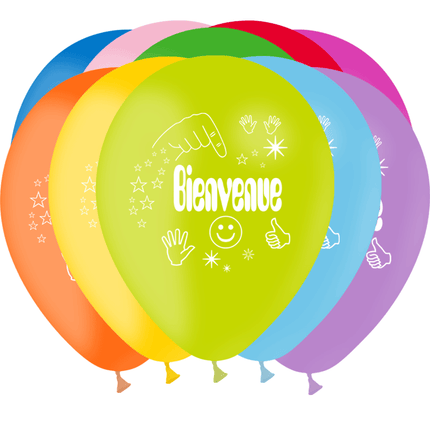 10 Ballons Latex HG95 Bienvenue Comique - PMS