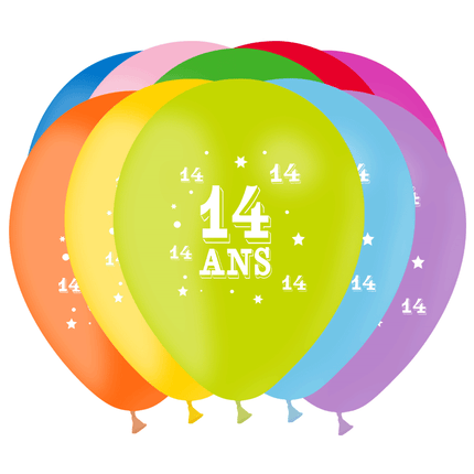10 Ballons Latex HG95 Jubilé 14 Ans - PMS