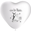 10 Ballons Cœur Blanc Vive Les Mariés - PMS