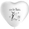 10 Ballons Cœur Blanc Vive Les Mariés - PMS