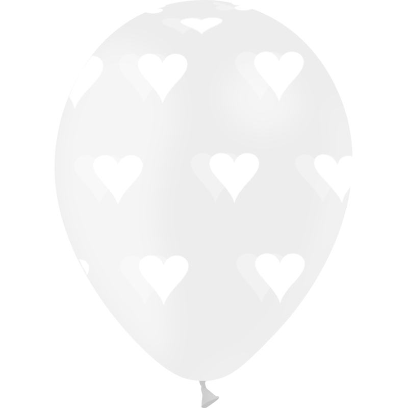 8 Ballons Latex HG95 Coeur Transparent - PMS