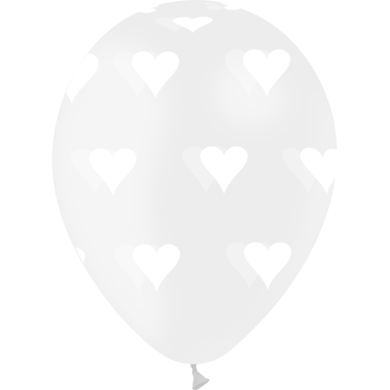 8 Ballons Latex HG95 Coeur Transparent - PMS