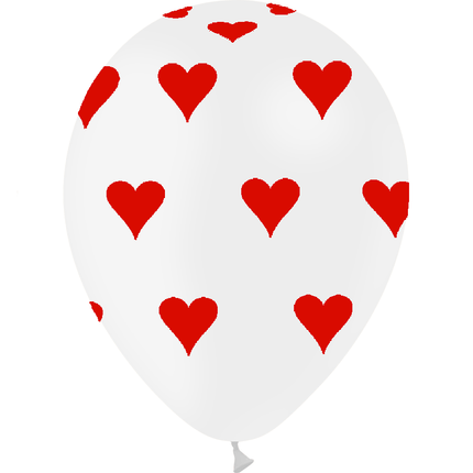 100 Ballons Latex HG95 Coeur Blanc - PMS