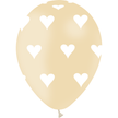 8 Ballons Latex HG95 Coeur Ivoire - PMS