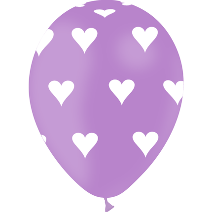 8 Ballons Latex HG95 Coeur Lavande - PMS