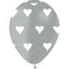 8 Ballons Latex HG95 Coeur Gris - PMS