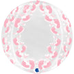 Globe Transparent Imprimé Pied Rose 19