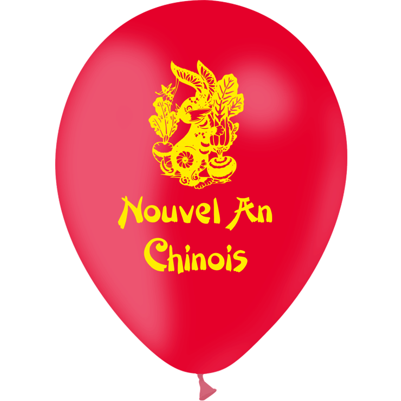 10 Ballons Latex HG112 Nouvel An Chinois 2023 Lapin - PMS