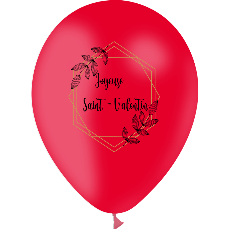 25 Ballons Latex HG112 Saint Valentin Géo Floral Rouge - PMS