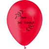 25 Ballons Latex HG112 Saint Valentin Géo Floral Rouge - PMS
