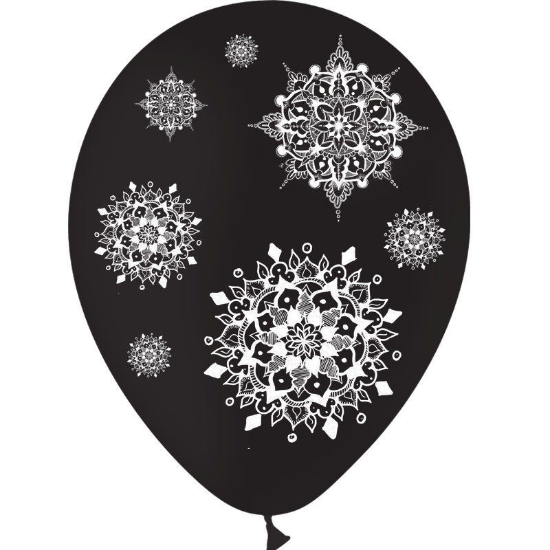 25 Ballons HG112 Mandala Noir - PMS