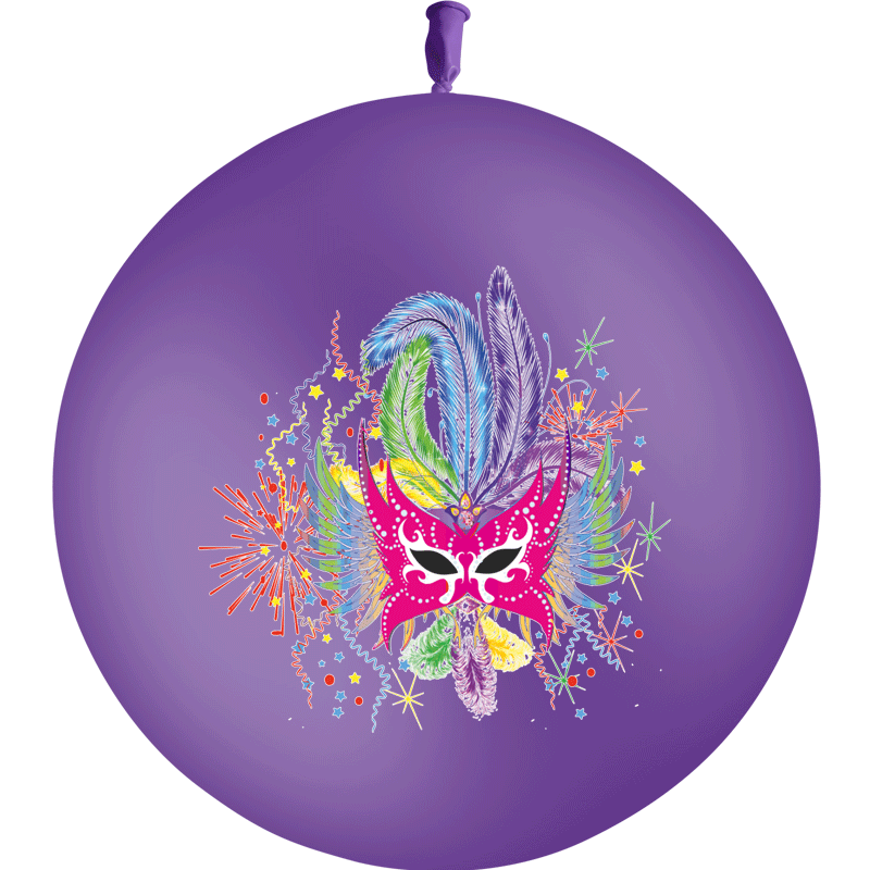 1 Ballon Quadri Masque Carnaval Violet HG3' - PMS