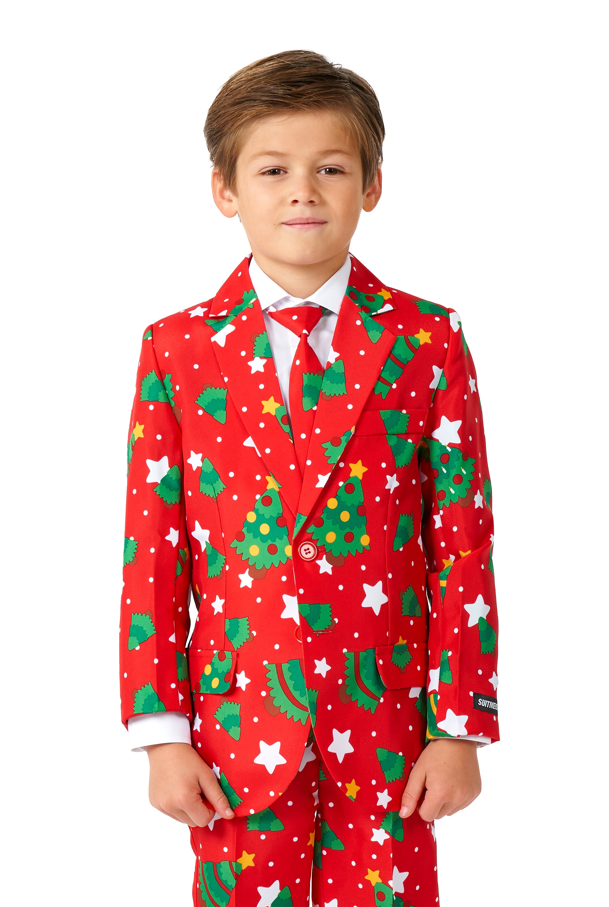 Costume Suitmeister BOYS Christmas Trees Stars Red