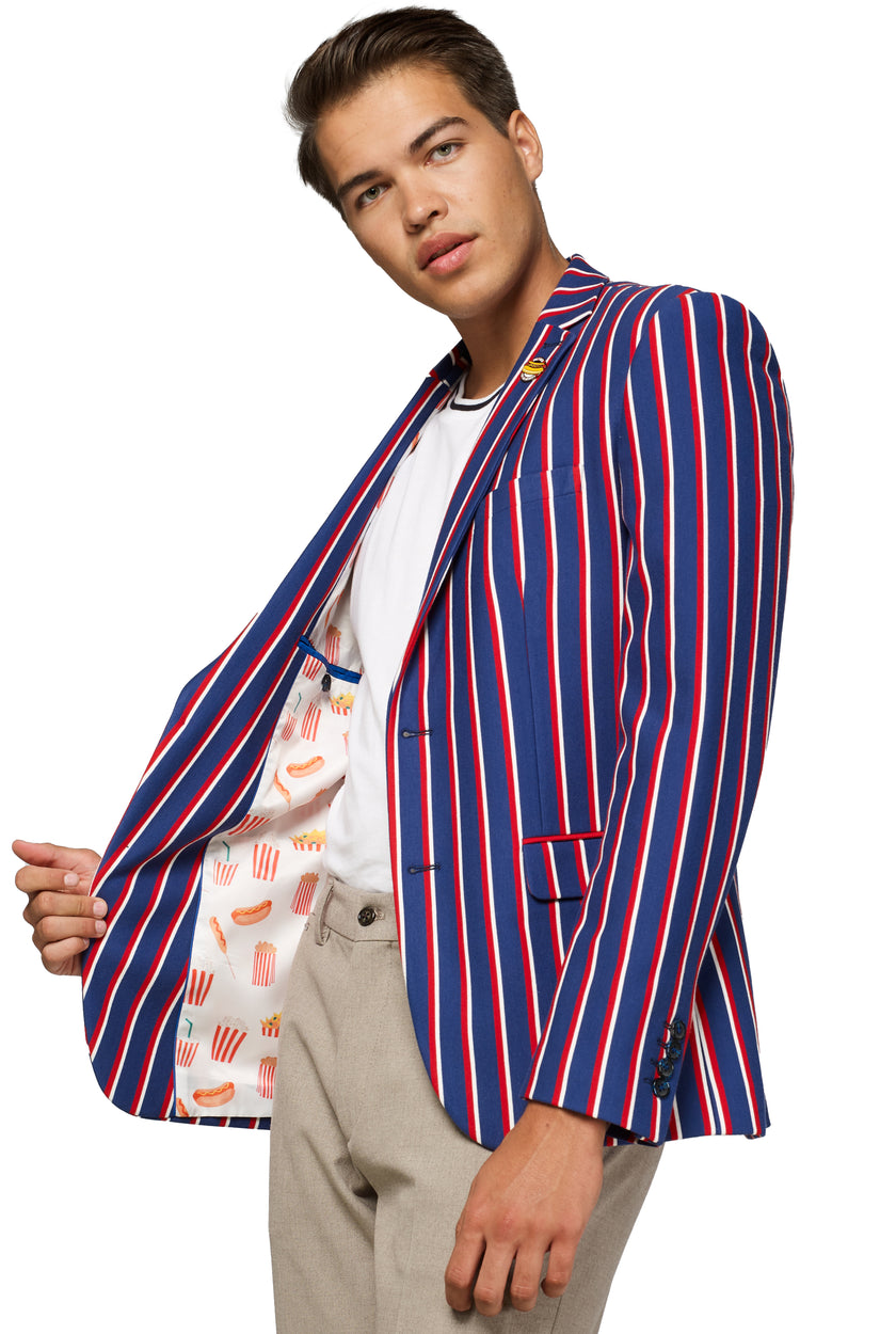 Veste OppoSuits Deluxe Supportswear - Cheer Stripes - Cobalt Blue