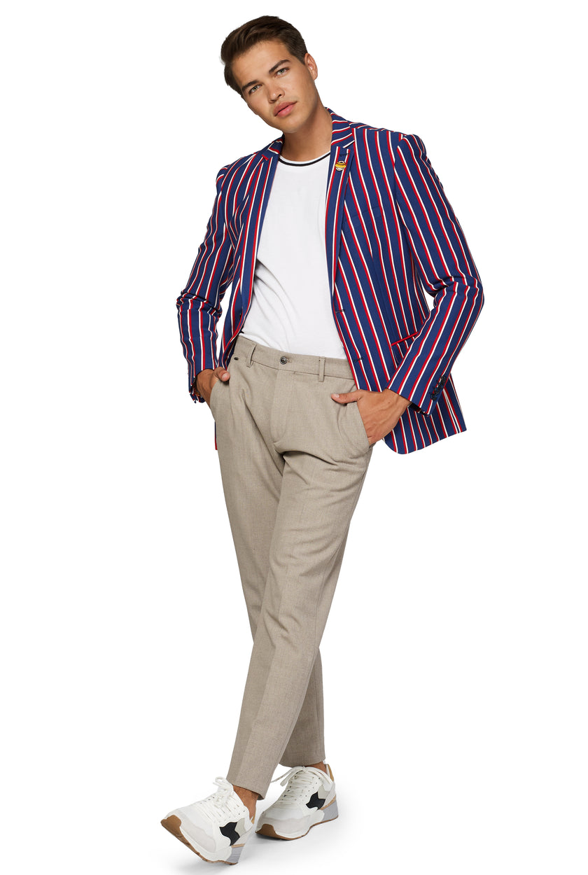 Veste OppoSuits Deluxe Supportswear - Cheer Stripes - Cobalt Blue