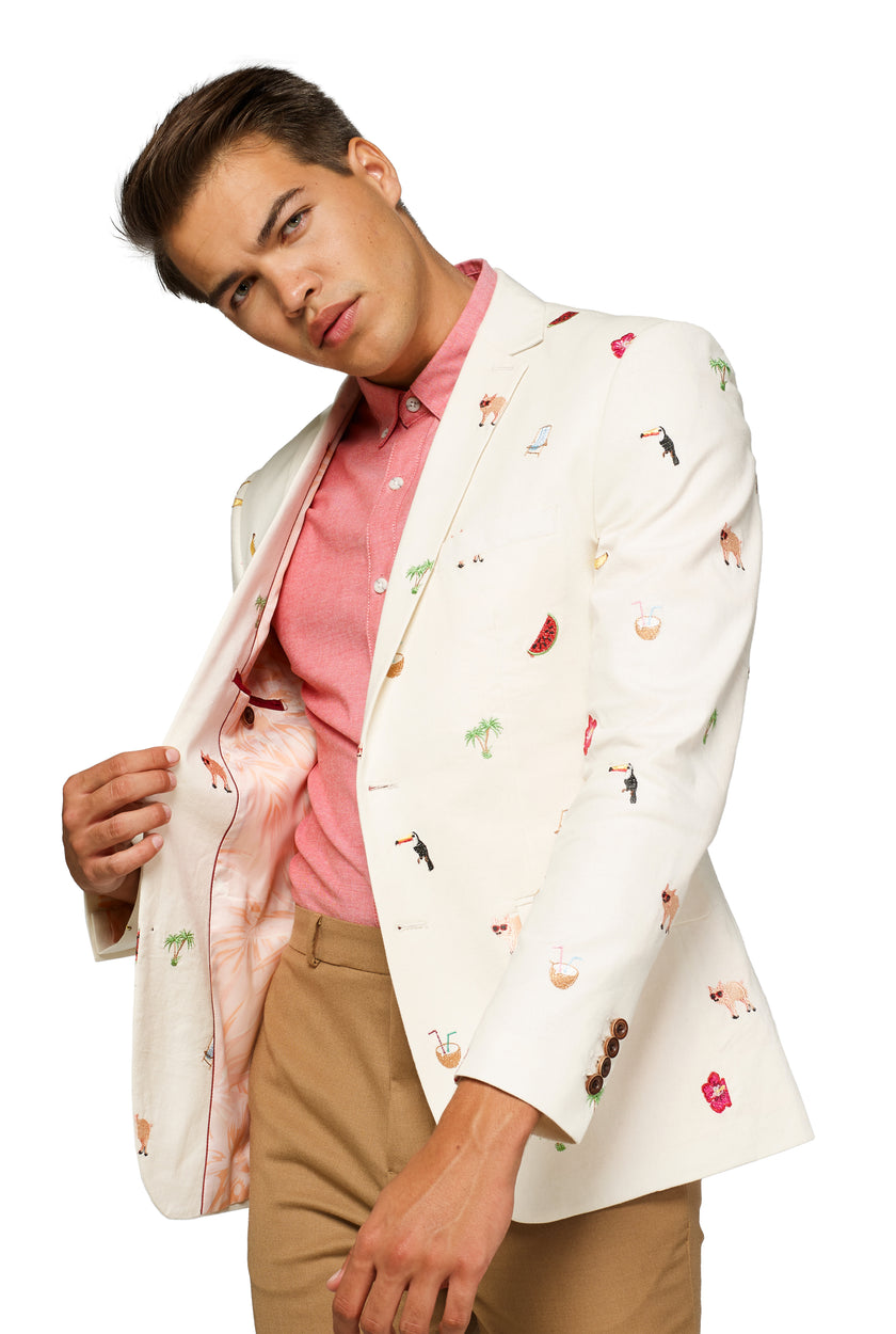 Veste OppoSuits Deluxe Tropical - Summer Icons - Off White