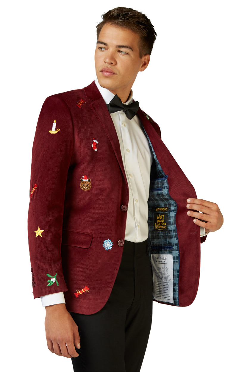 Veste OppoSuits Deluxe Christmas - X-Mas Icons - Deep Burgundy