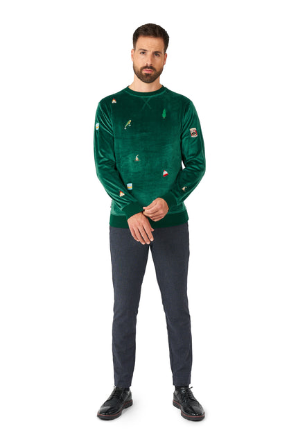 Pull OppoSuits Deluxe Velvet Green - Xmas Icons