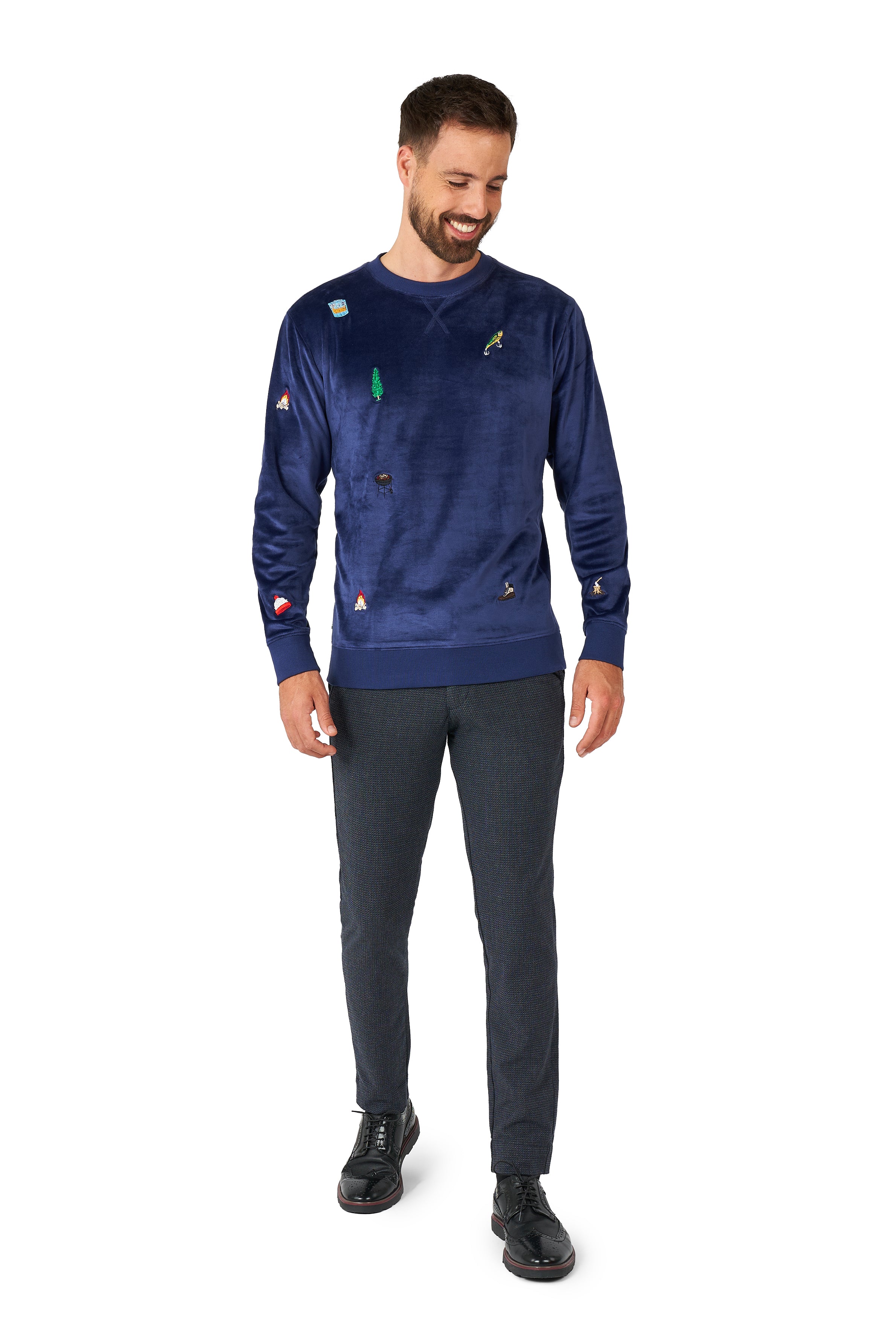 Pull OppoSuits Deluxe Velvet Navy - Xmas Icons