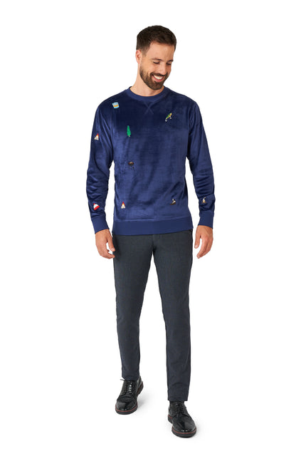 Pull OppoSuits Deluxe Velvet Navy - Xmas Icons