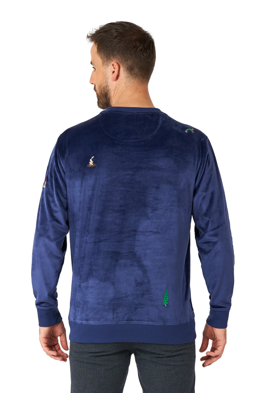 Pull OppoSuits Deluxe Velvet Navy - Xmas Icons