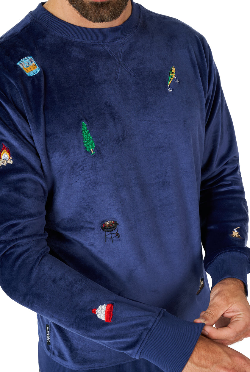 Pull OppoSuits Deluxe Velvet Navy - Xmas Icons