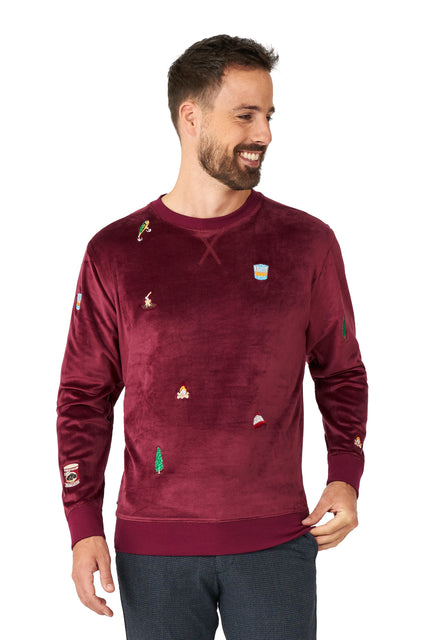 Pull OppoSuits Deluxe Velvet Red - Xmas Icons