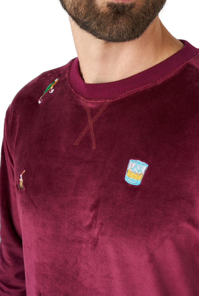 Pull OppoSuits Deluxe Velvet Red - Xmas Icons