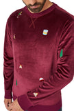 Pull OppoSuits Deluxe Velvet Red - Xmas Icons