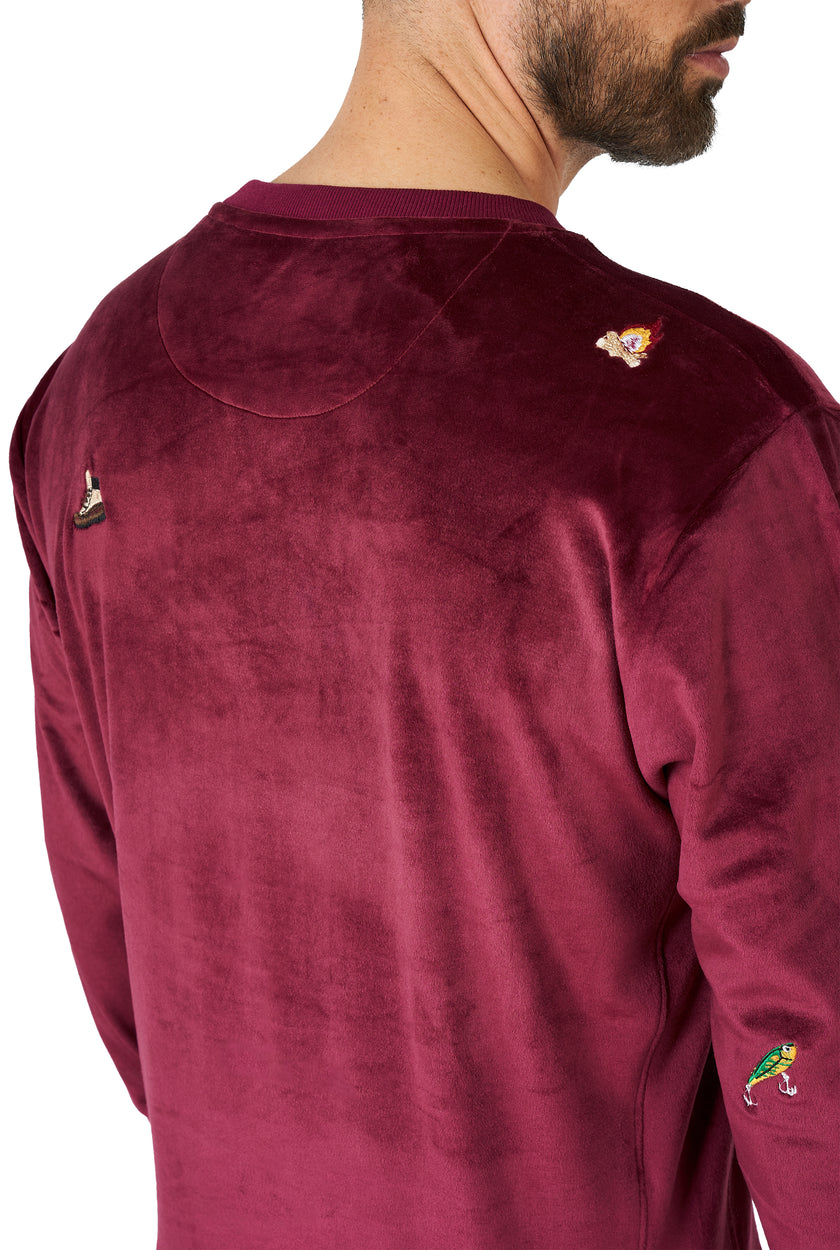 Pull OppoSuits Deluxe Velvet Red - Xmas Icons