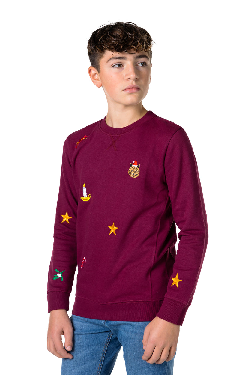 Pull OppoSuits Deluxe TEEN BOYS X-Mas Icons - Burgundy