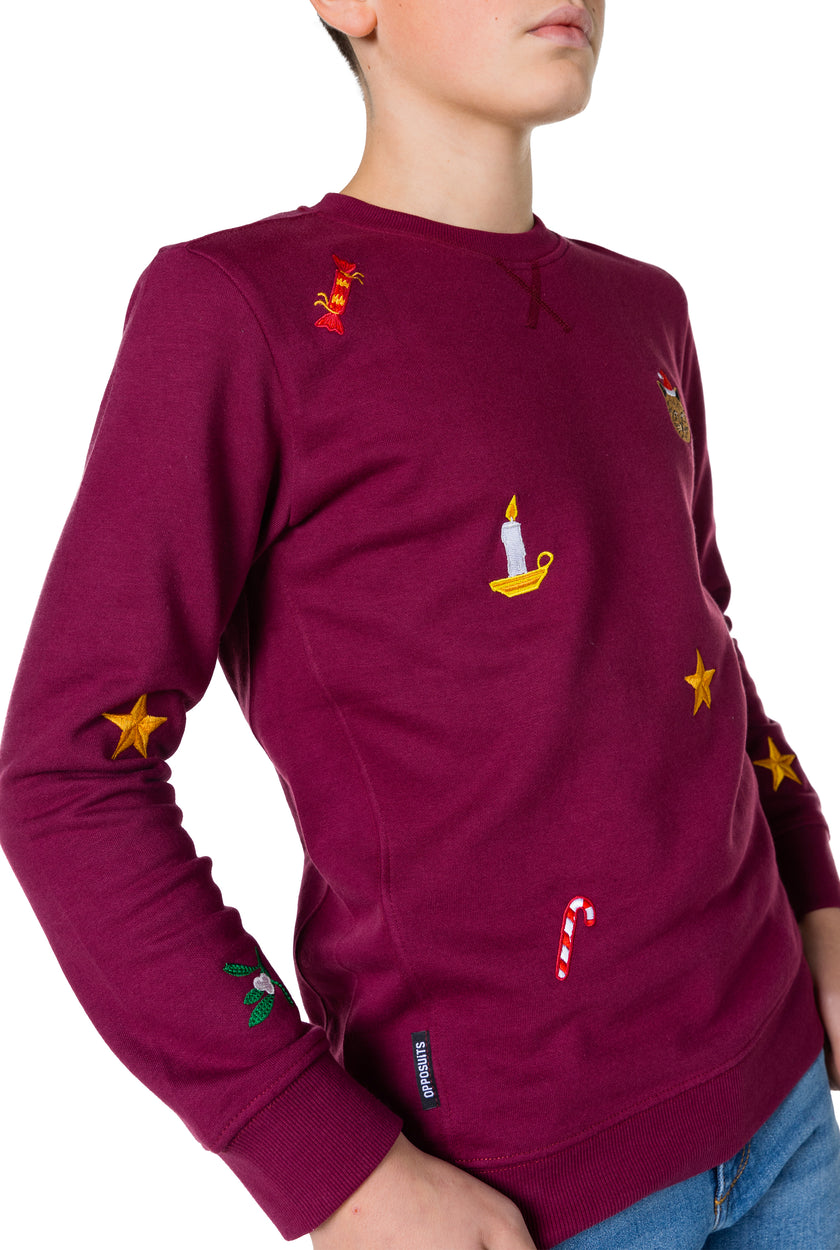 Pull OppoSuits Deluxe TEEN BOYS X-Mas Icons - Burgundy
