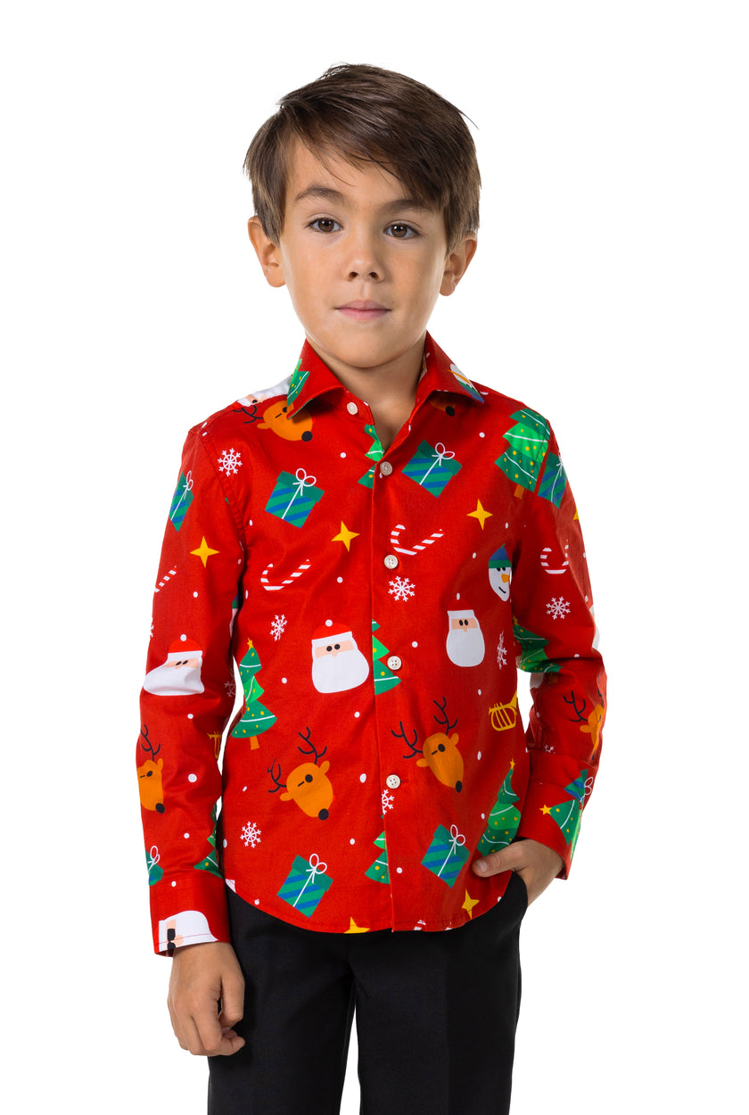 Chemise OppoSuits SHIRT LS Festivity Red Boys