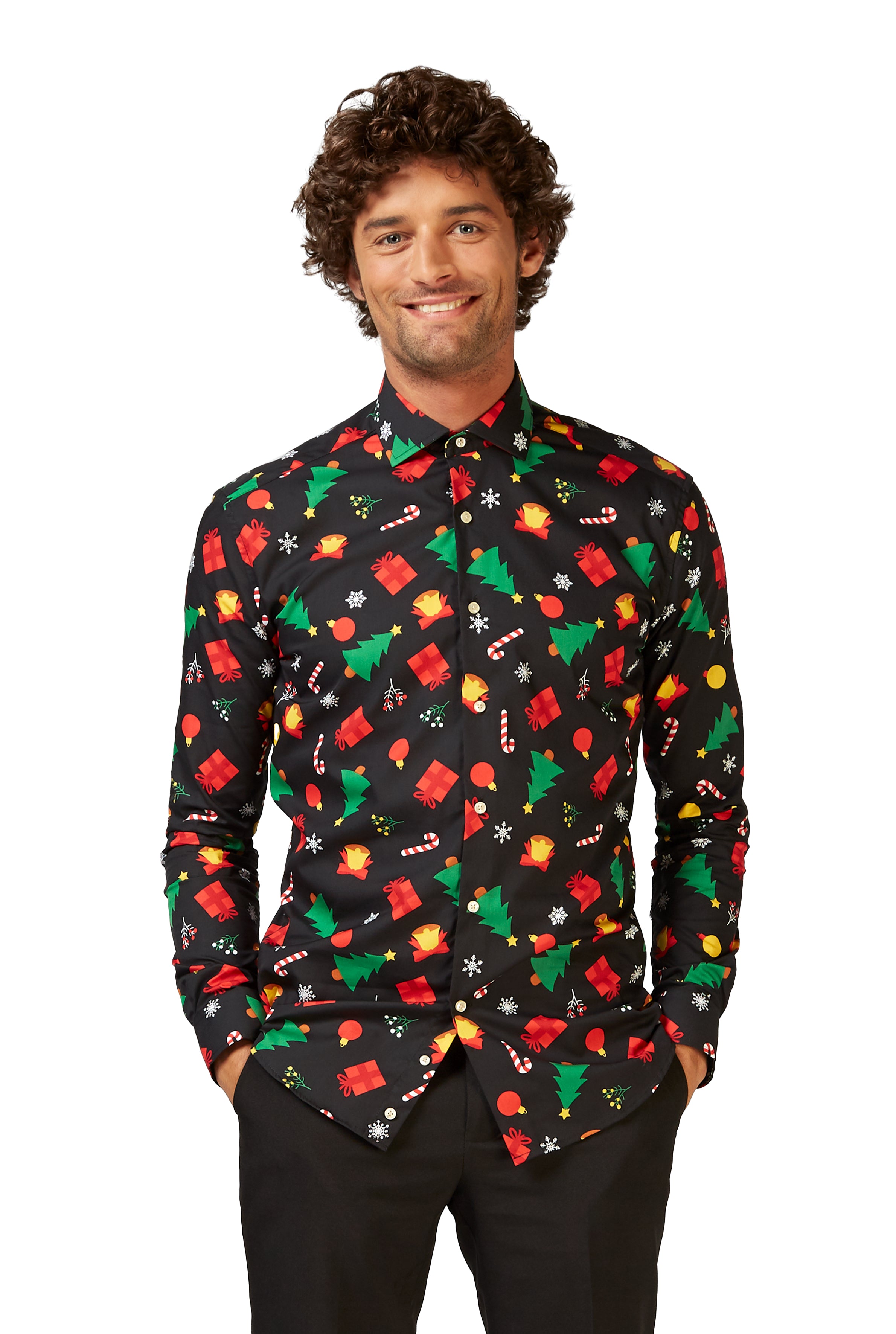 Chemise OppoSuits SHIRT LS Christmas Icons Black