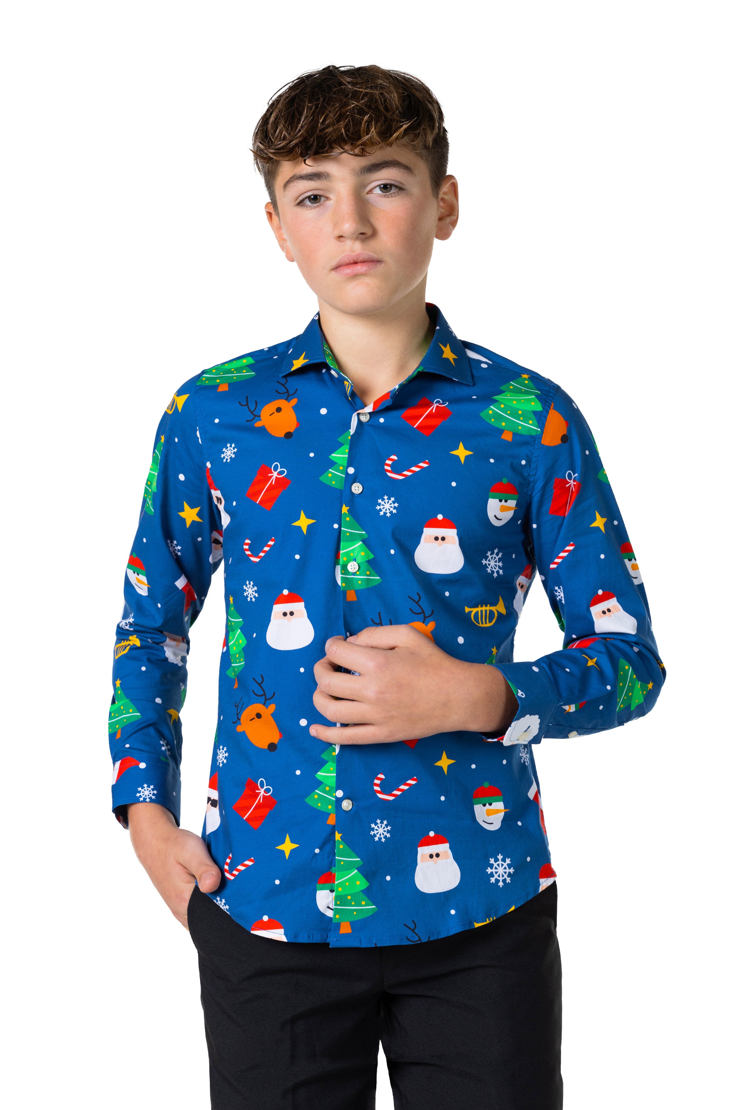 Chemise OppoSuits SHIRT LS Festivity Blue Teen Boys