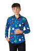 Chemise OppoSuits SHIRT LS Festivity Blue Teen Boys