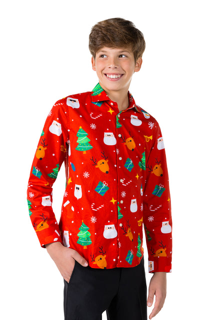 Chemise OppoSuits SHIRT LS Festivity Red Teen boys