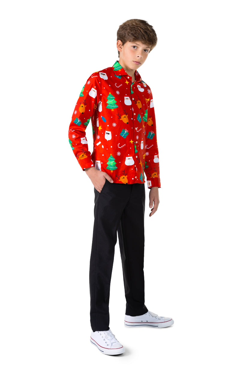 Chemise OppoSuits SHIRT LS Festivity Red Teen boys